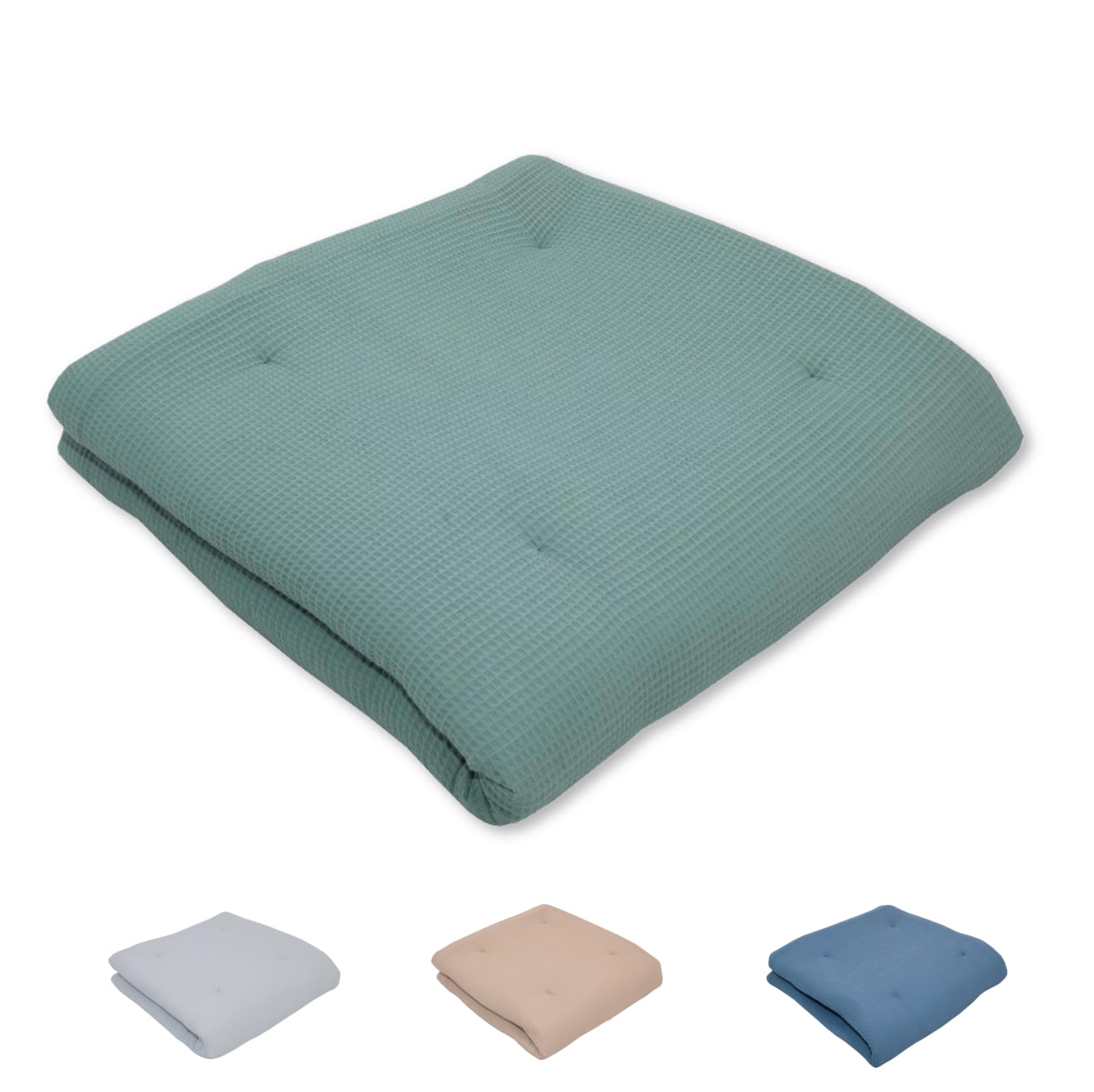 ULLENBOOM ® Manta de gateo 140x140 cm acolchada en verde salvia (Made in EU) - manta de gateo para el bebé con 100% algodón ÖkoTex, perfecta como manta para el bebé y como alfombra de juego
