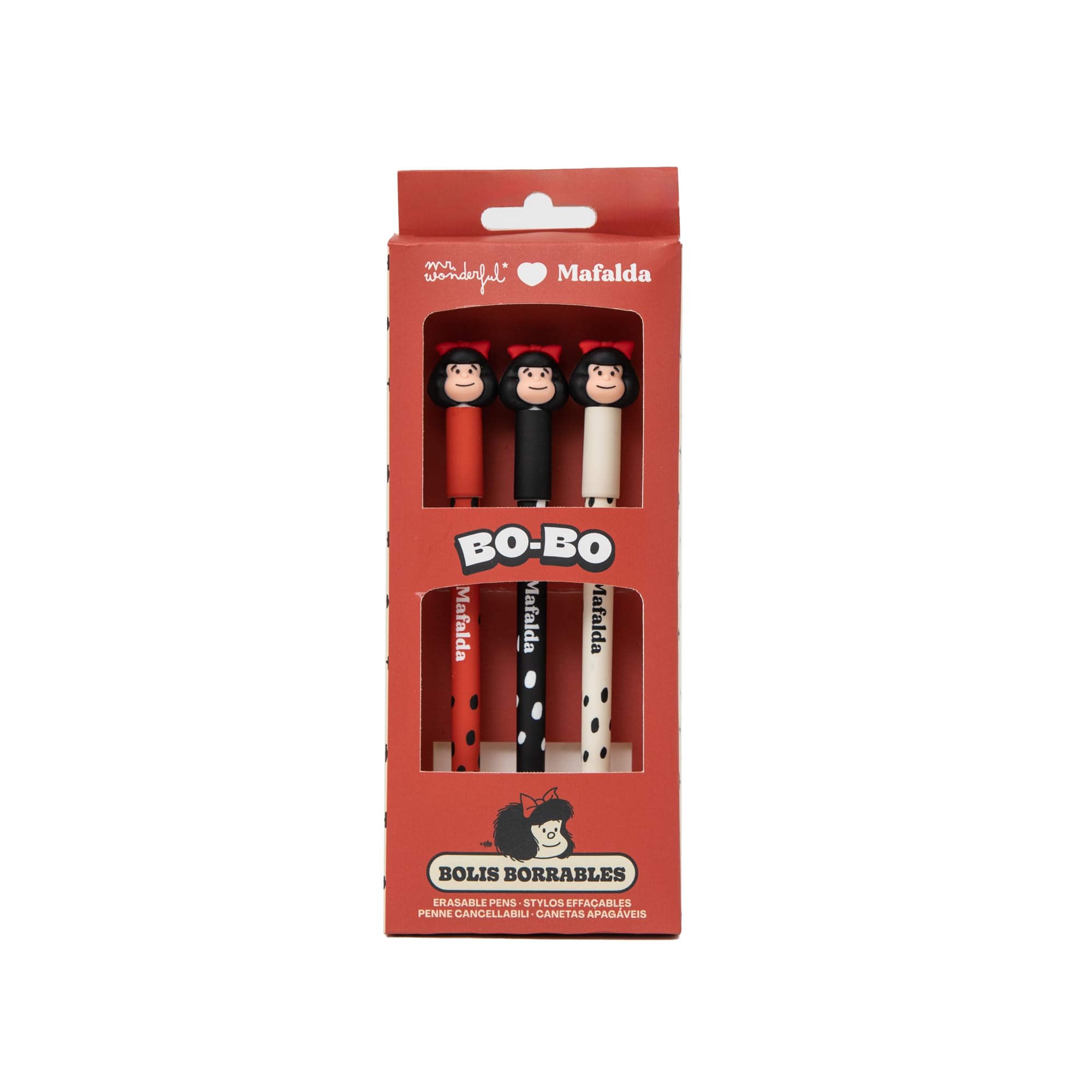 Mr. Wonderful Set di 3 penne cancellabili Bo-Bo Mafalda