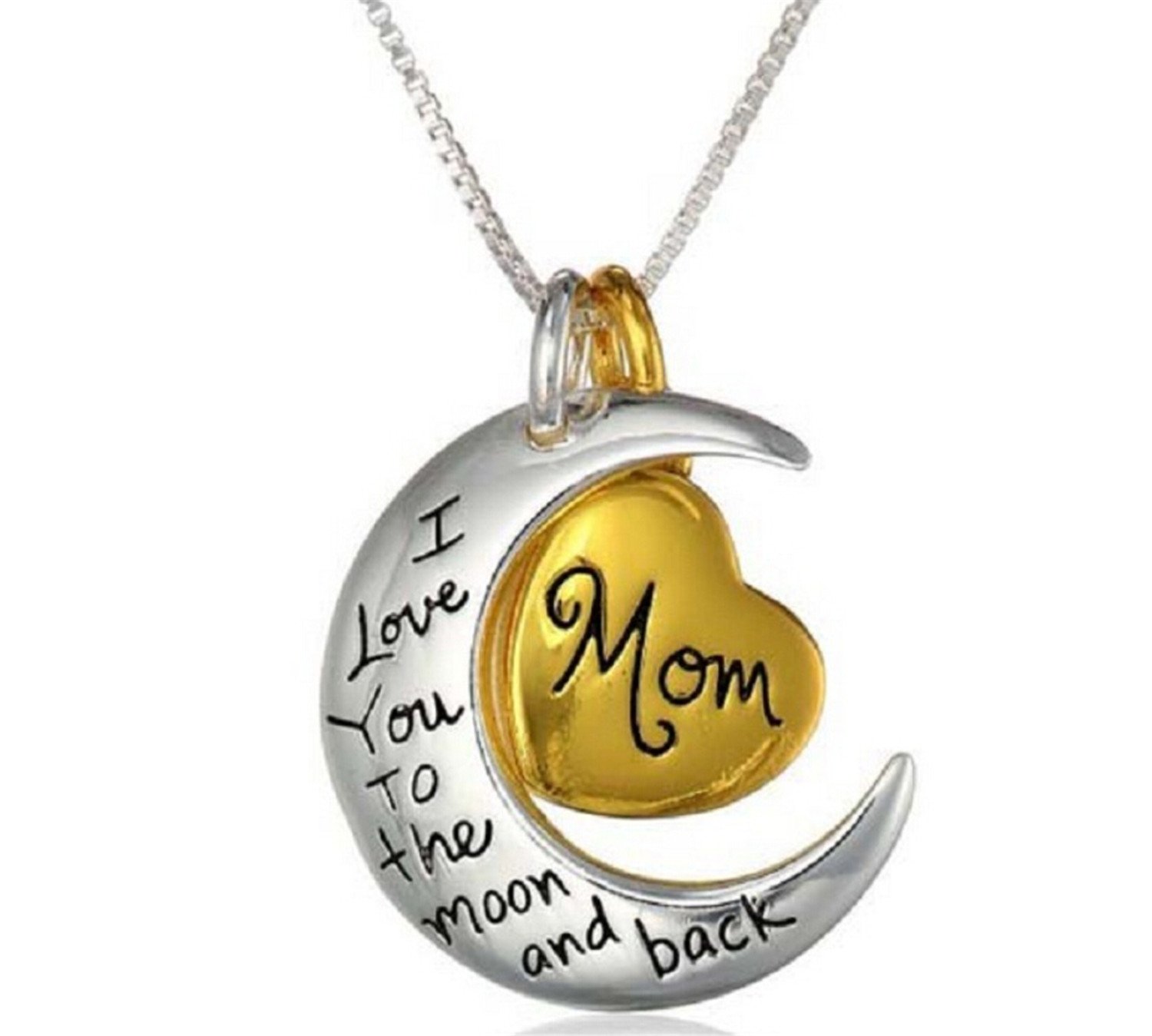 Alvak Valentine's Day Gift I Love YOU to the Moon and Back Pendant Necklace