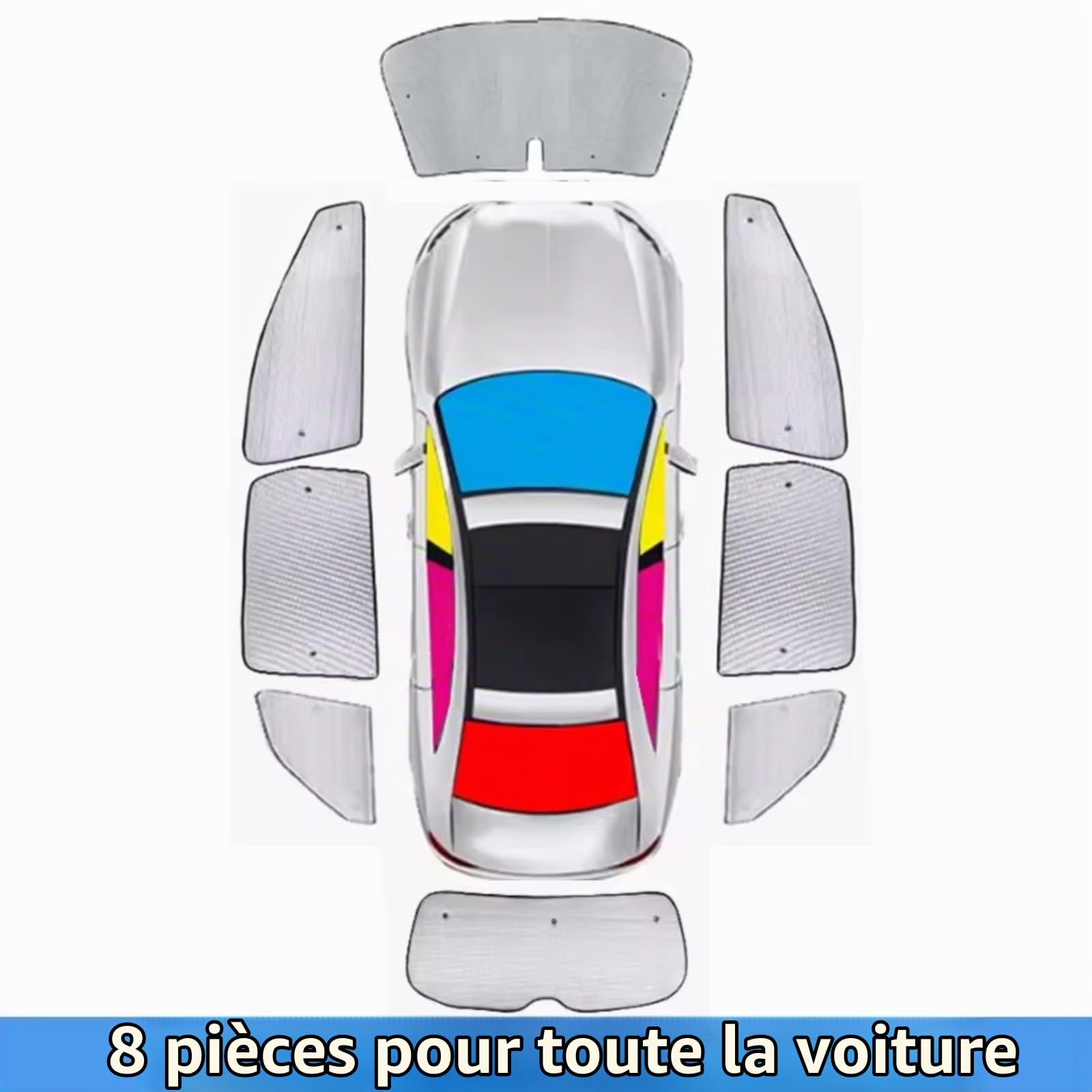 Auto Sonnenschutz pour Touran 1T (2003-2015) Isolation Thermique Pièces Automobiles Lot 8 Pare-Soleil Pare-Brise Voiture Pare Soleil Voiture(Car Full Set)
