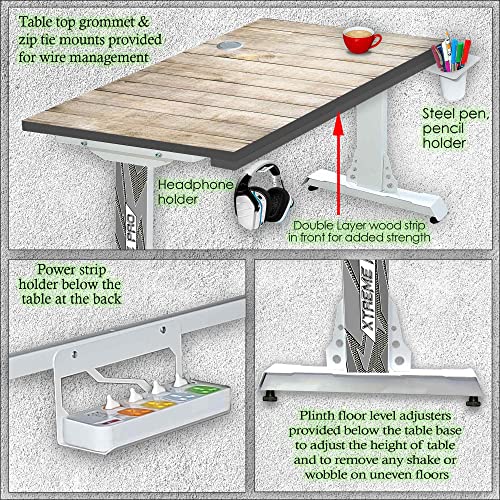 Image of Xtreme PRO Direct Theme Printed Desk Top. Gaming, Work & Study Desk. Large for PC, Dual Monitors, iMac, and Laptops. Carbon Steel & 18mm Engineered Wood. White Stand Desk. 3 Feet-XPW3 CT-272