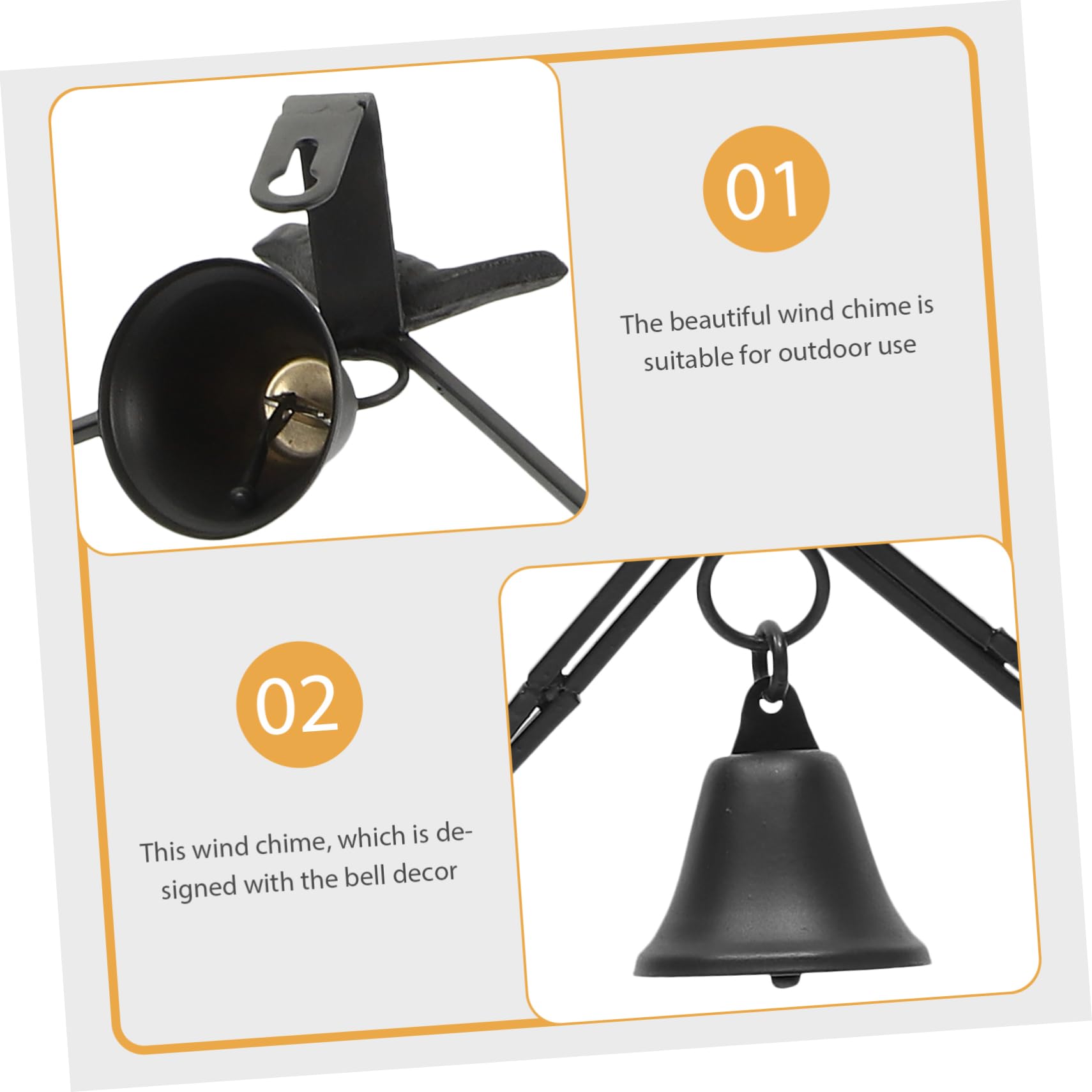 Toddmomy Gartenglocke Aus Eisen Windspiel Mit Anhänger Metall-gartendekoration Outdoor-windglocken Innenhof-Windspiel Hänge- Für Garten Und Terrasse