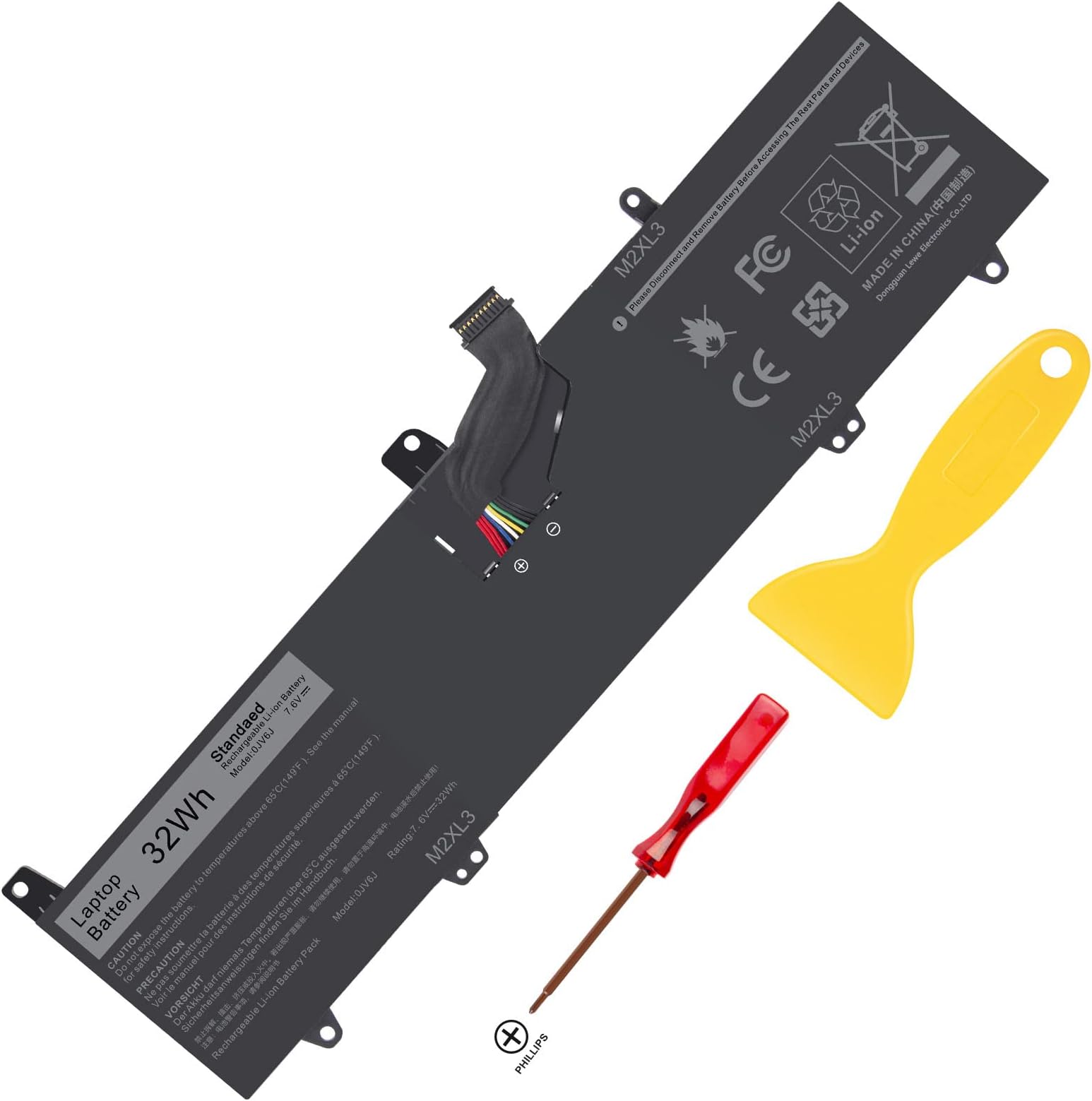 Futurebatt0JV6J Laptop Battery for Dell Inspiron 3179 3180 3162 3164 3168 Series 8NWF3 PGYK5 2-Cell [7.6V 32Wh ]