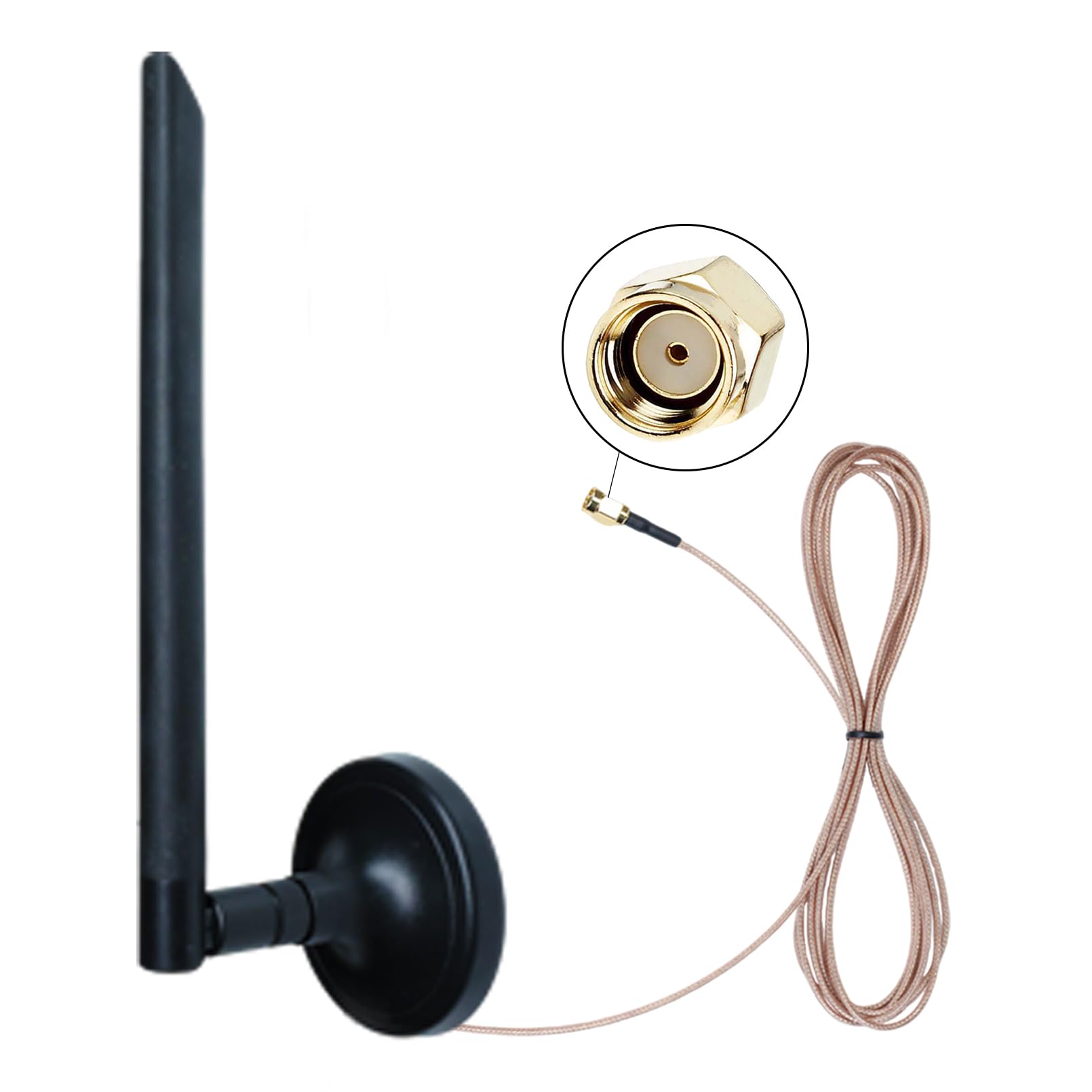 Antenne d'extension de caméra sans fil avec câble de 3 m, antenne SMA externe avec base magnétique, conçue pour aider à améliorer la réception du signal, compatible avec caméra sans fil (caméra non