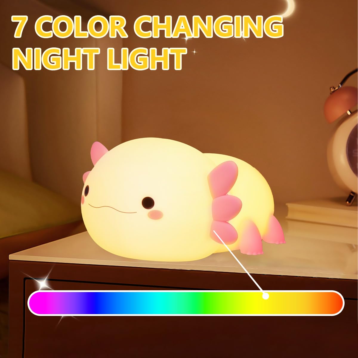 LOVERUIS Luce notturna per bambini, timer da 1/3 ora, dimmerabile, lampada da notte colorata, idea regalo per bambina, decorazione pasquale per camera da letto (volpe
