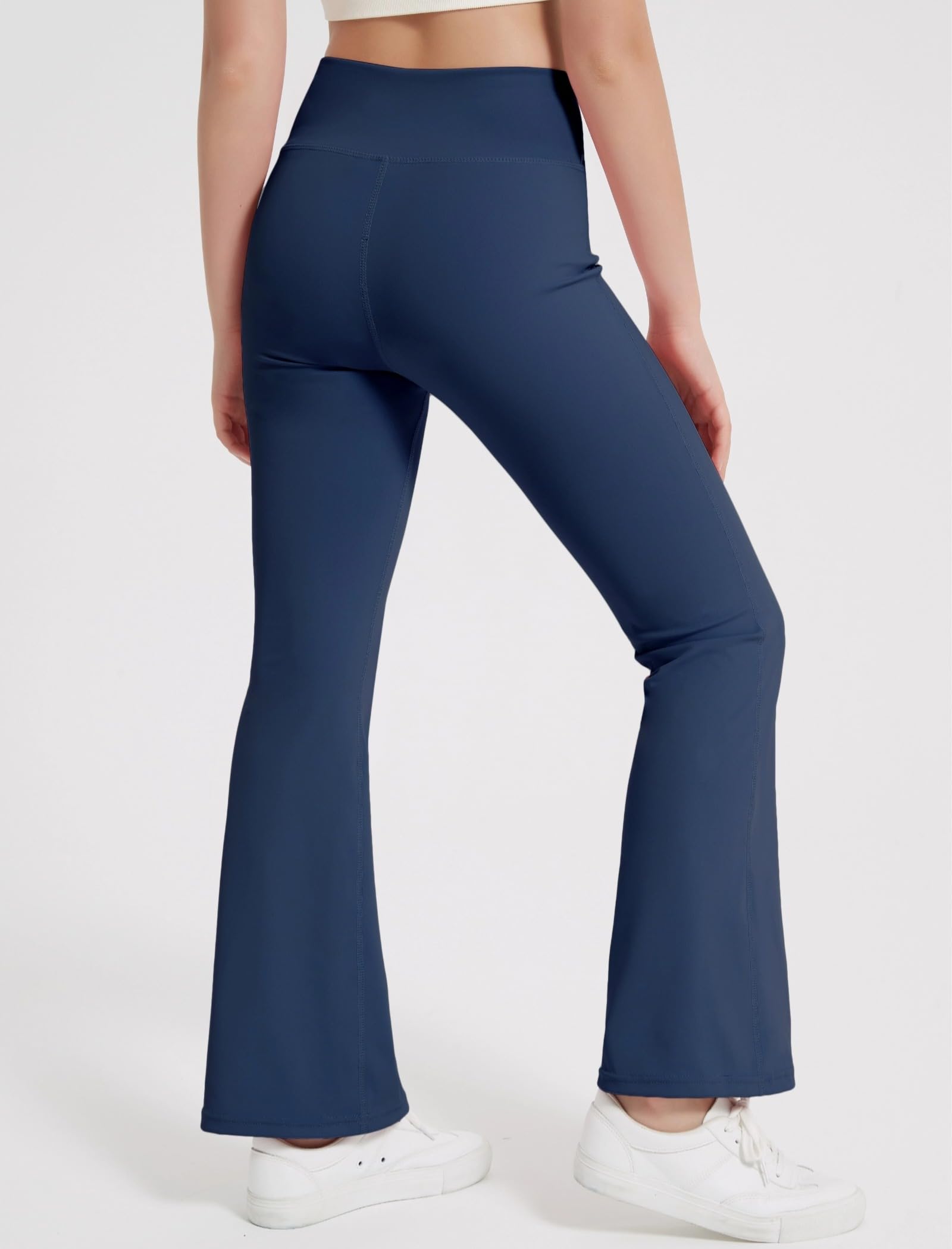 EXARUS Confezione da 4 leggings per ragazze e adolescenti, pantaloni da yoga incrociati a V in vita alla caviglia/lunghezza intera a vita alta per sport casual