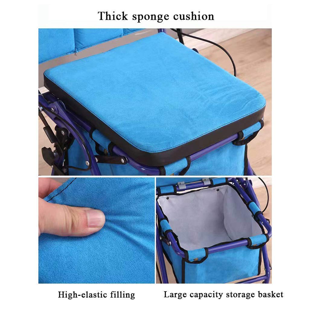 Carrello della Spesa Pieghevole/deambulatore/Carrello, Carrello della Spesa Leggero per Anziani, deambulatore e Sedile di Riposo Adatto per Anziani, Anziani e Anziani