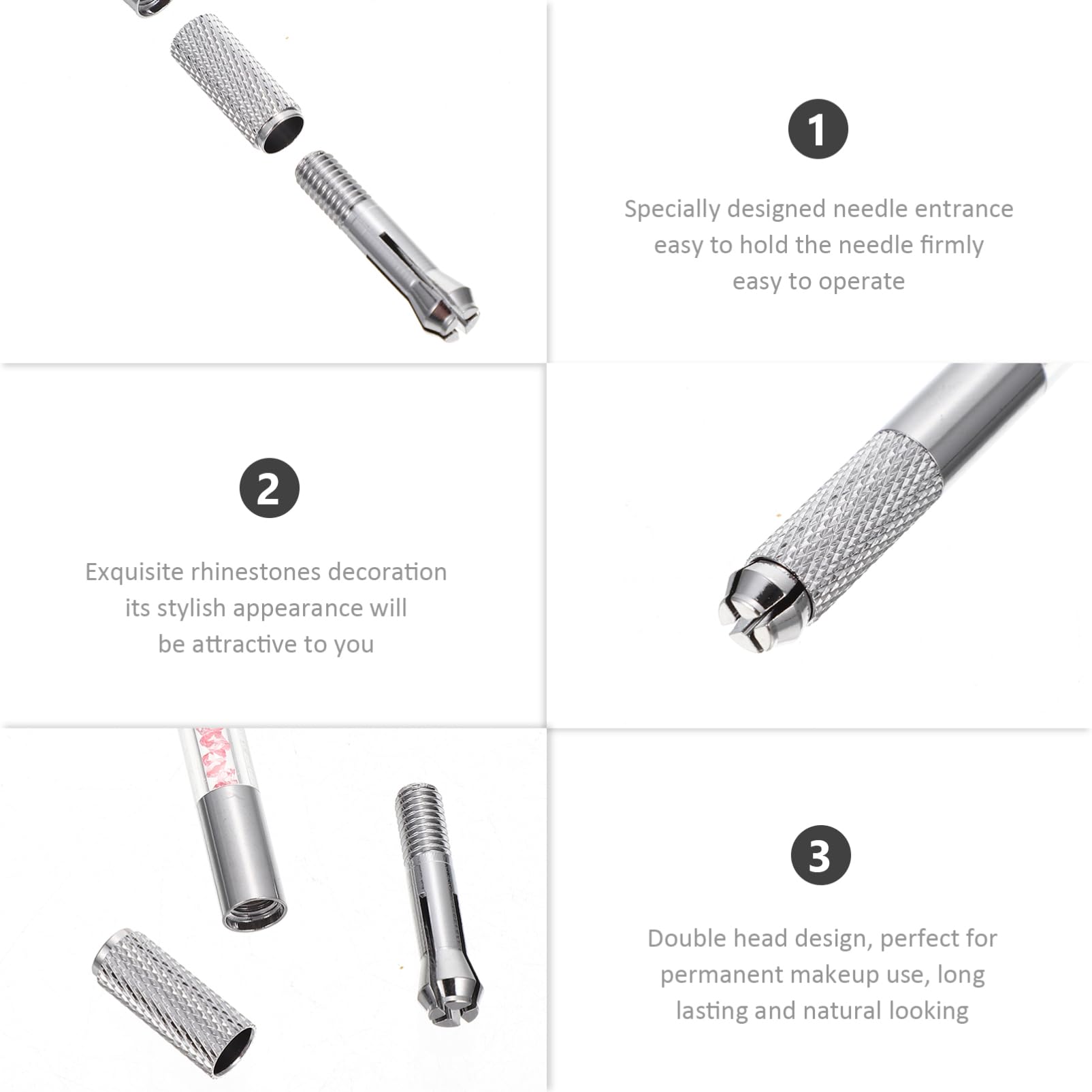 Didiseaon Matite per Sopracciglia Microblading Doppia Punta Ingresso Ago, Materiali Abs, Confezione da 10 Pezzi per Naturale e Precisione Professionale