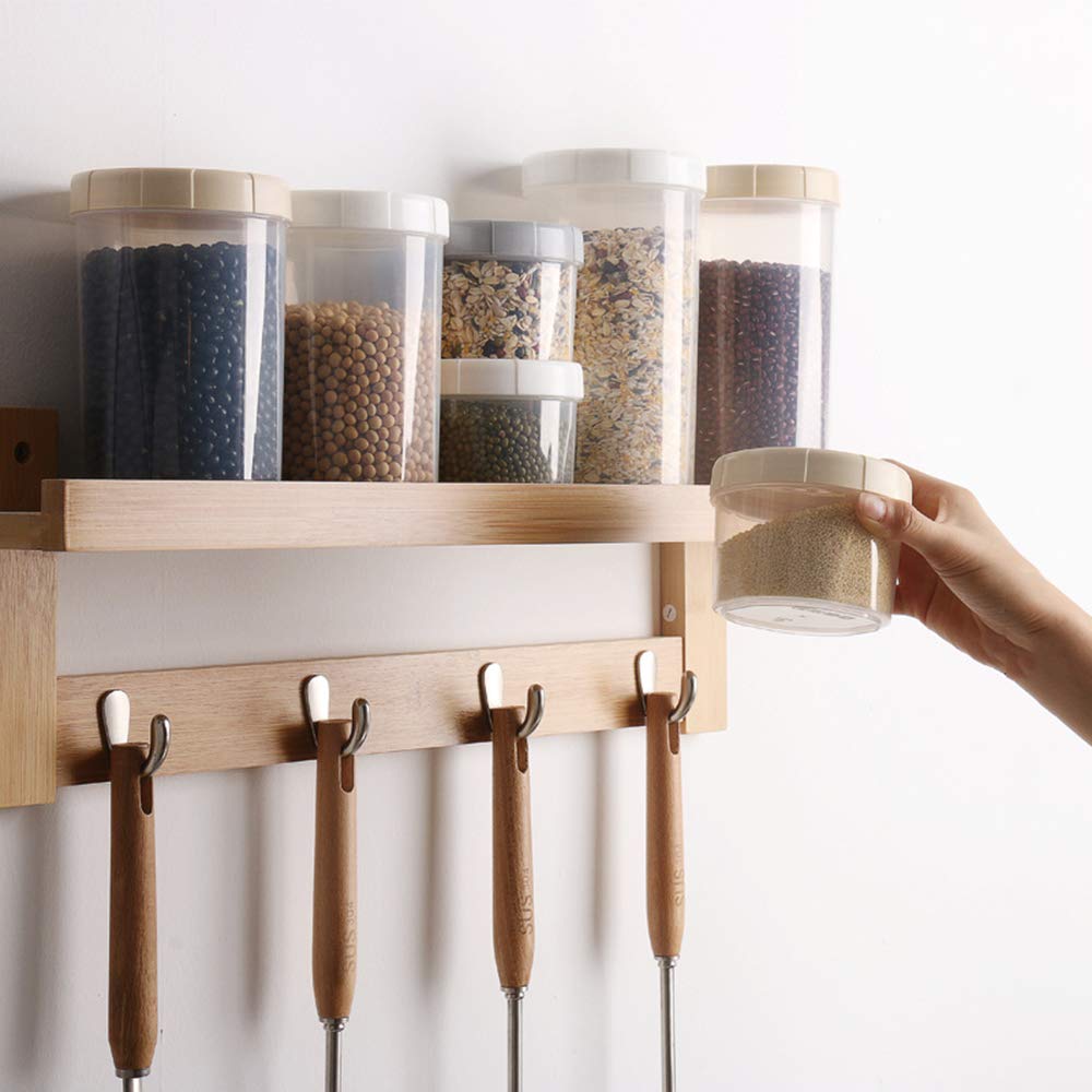 Contenitori Alimentari, Impilabile Contenitori Pasta, Plastica Coperchio Senza BPA, per Spaghetti, Cereali, Farina, White