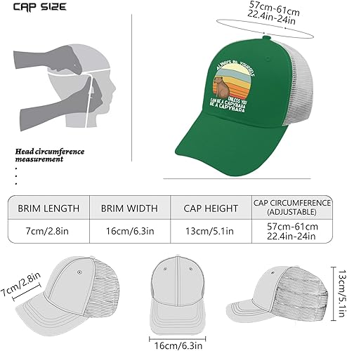 Miniatura 4 de Sombreros Respect The Capybaras Funny Capibaras Gorra de béisbol para mujer, gorra de béisbol de mezclilla vintage ajustable