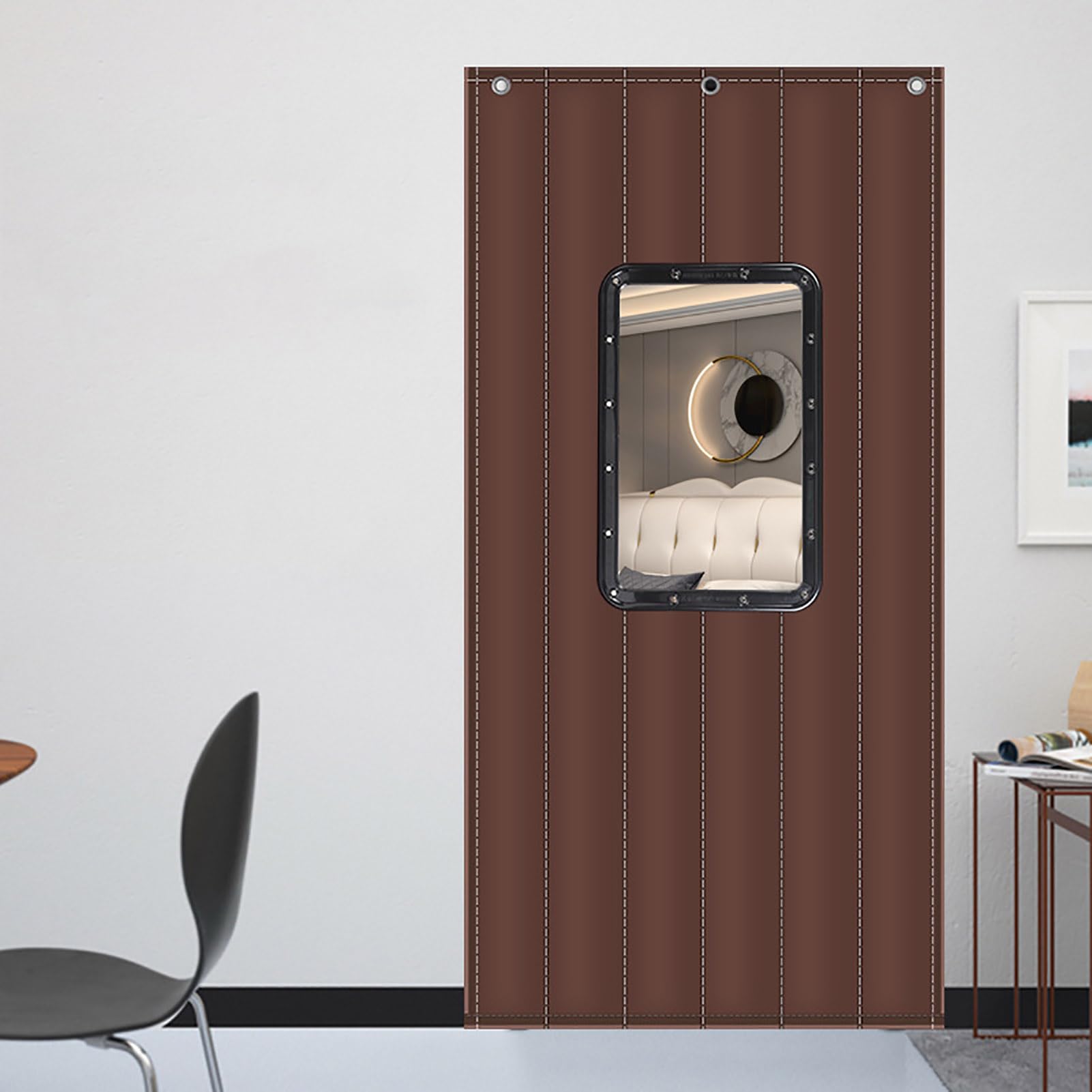 Rideau de Porte en Coton Isolation Thermique Intérieure, Rideau de Porte Coton Épais pour la Maison, Rideau Protection Contre Le Froid Très Résistant, pour Terrasse, Garage, Salon