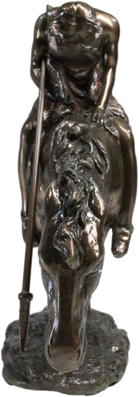 Ebros Gift Historical Cultural Heritage End of The Trail Indian Native American Brave Hero Warrior On Horse Decorative Figurine 7.25" H