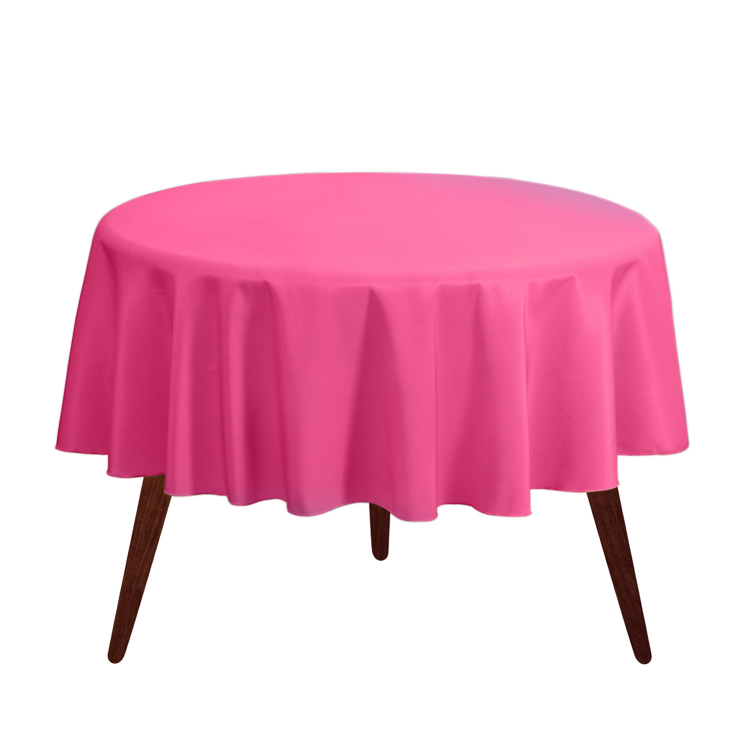 Gee Di Moda Round Tablecloth - 70 Inch Fuchsia Round Table Cloth for 24 to 48 Inch Round Tables - Heavy Duty Washable Fabric - for Buffet Table, Holiday Party, Dinner, Wedding & Baby Shower