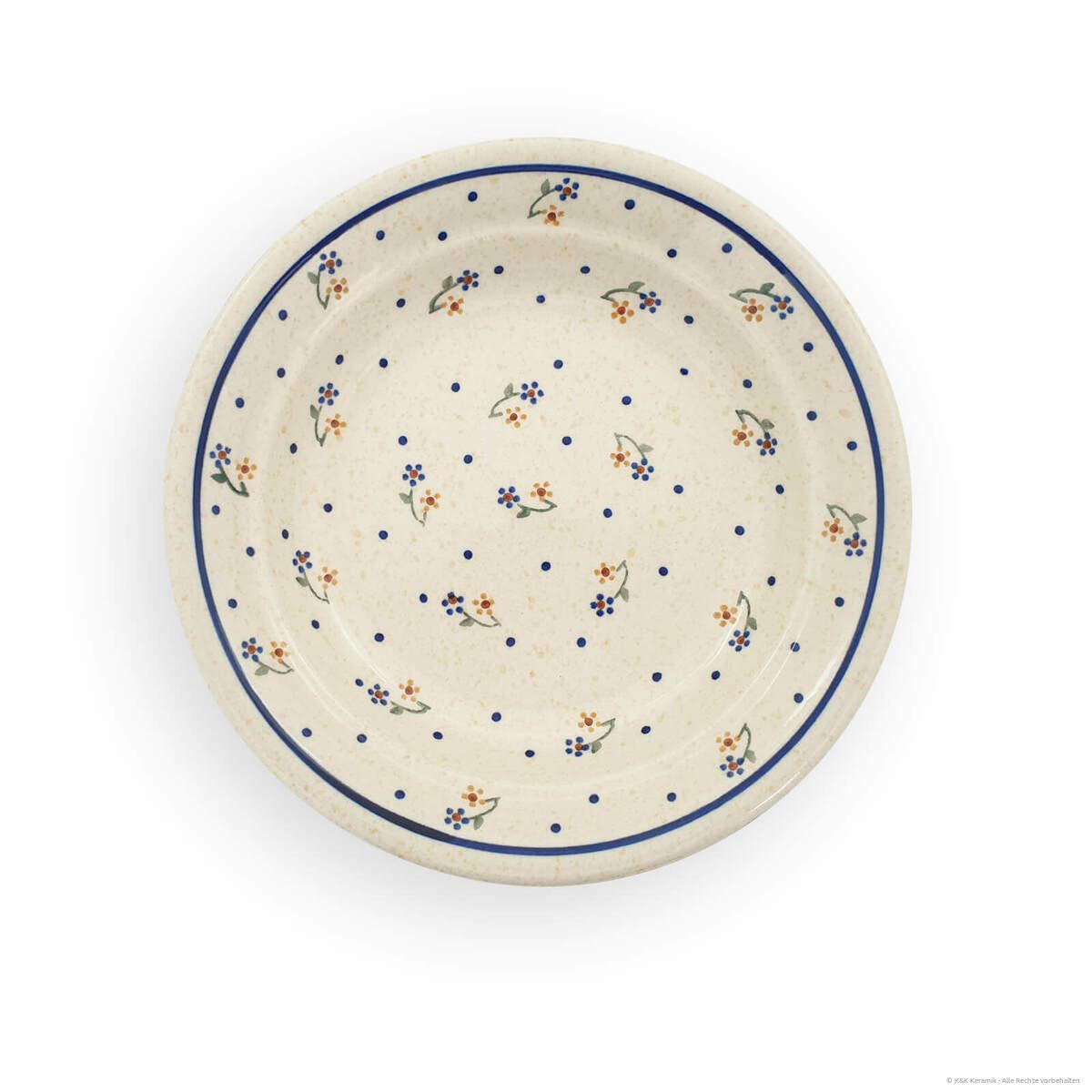 Assiette creuse en céramique de Bunzlau Ø 21,8 cm décor 111