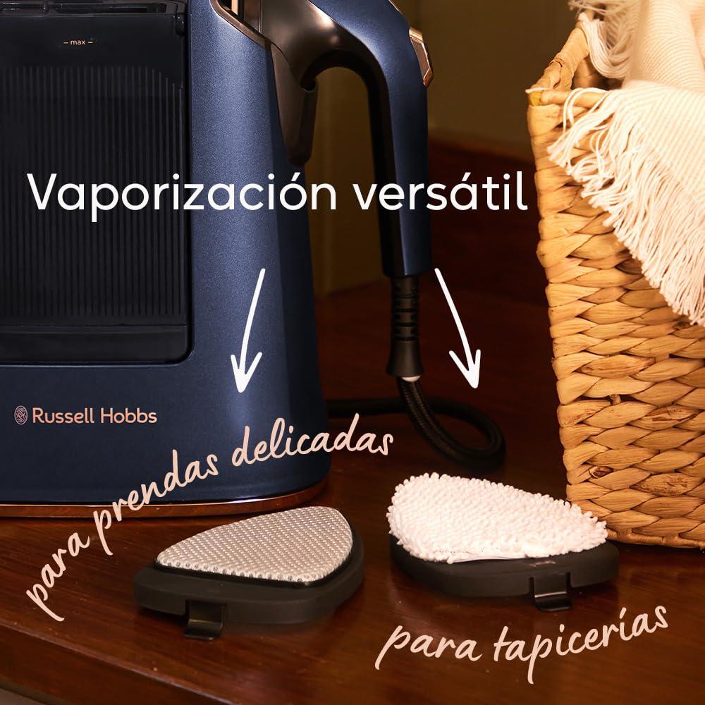 Russell Hobbs Plancha Vertical [2 en 1: Plancha y Vaporizador] Steam Genie Maestro (1700W,20g/min) 2 Accesorios: Delicados y Tapicería,Placa Cerámica,Depósito 750 ml,Almacenaje Integrado, 27600-56