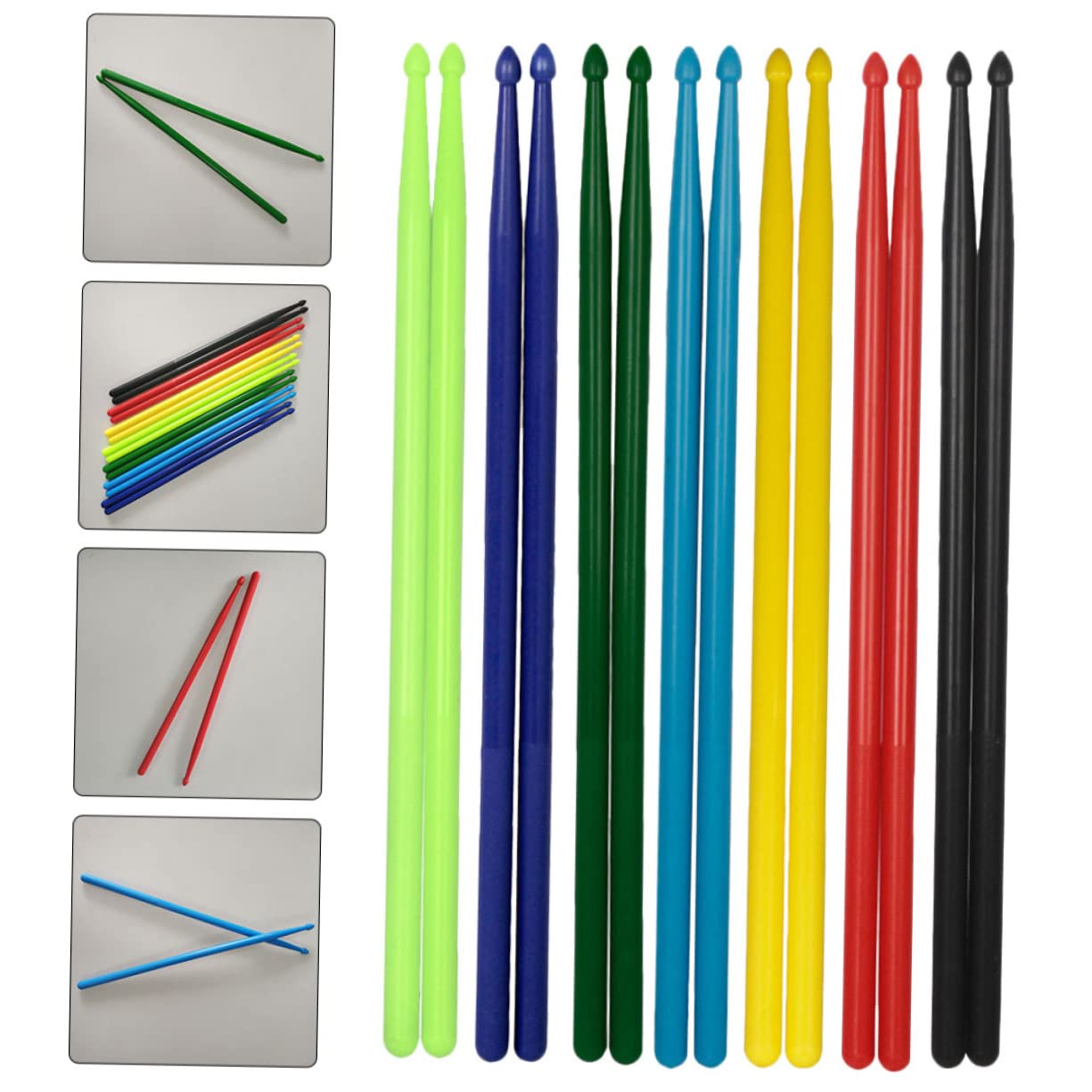 UPKOCH Set Di 7 Paia Di Bacchette in Nylon Per Batteria Jazz 5a Varietà Di Colori Per Principianti E Musicisti