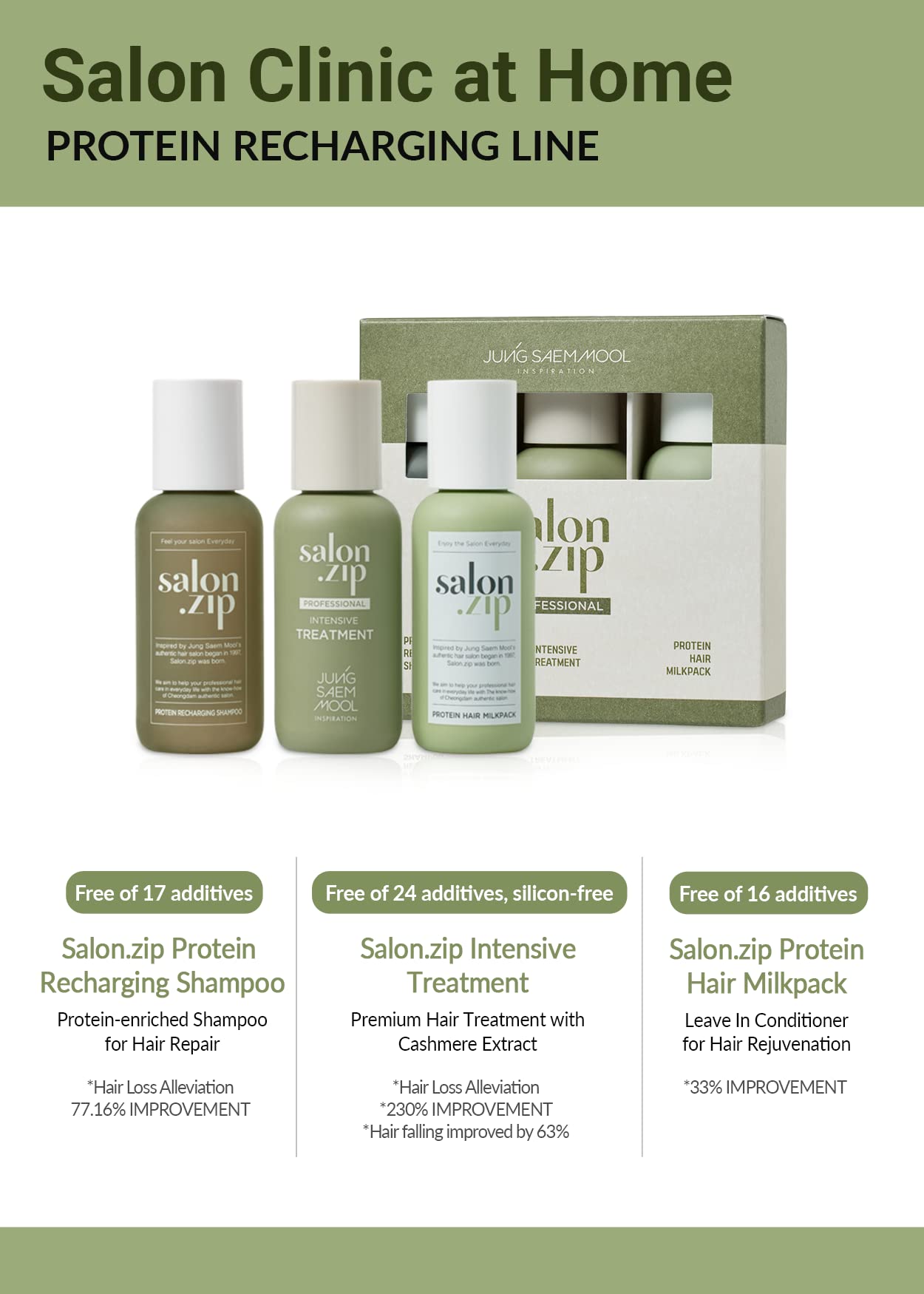 Amazon.com : JUNG SAEM MOOL Salon zip Home Clinic Hair Trial Kit
