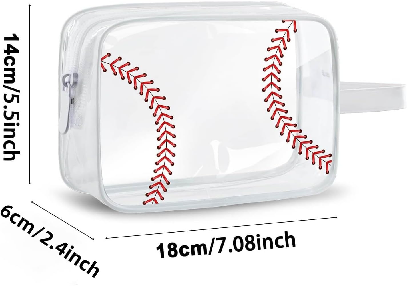14 PCS Baseball Team Gifts Bulk, Baseball Snack Bags, PVC Waterproof Travel Baseball Cosmetic Bags with Zipper, Clear Baseball Party Favors Bags