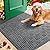 Mibao Front Door Mat Indoor Outdoor Entrance, Dirt Trapping Outdoor Welcome Mats, Non-Slip Outdoor Door Mats, Low Profile Front Door Mat, Entryway Mat, 29.5" x 17", Grey