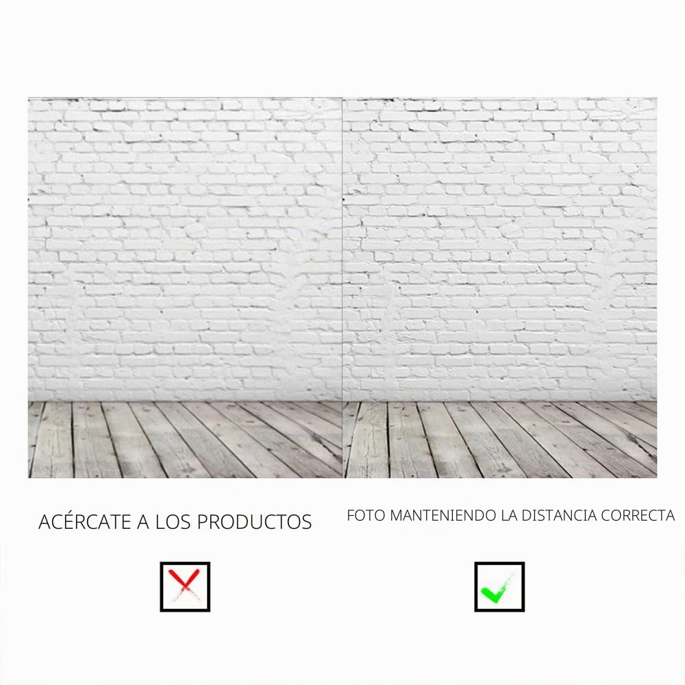 YongFoto 3x3m Vinilo Fondo de Fotografia Pared de Ladrillo Blanco Pintado y Interior de la Habitación de Madera Gris Telón de Fondo Adultos Niños Personal Portrait Studio Props