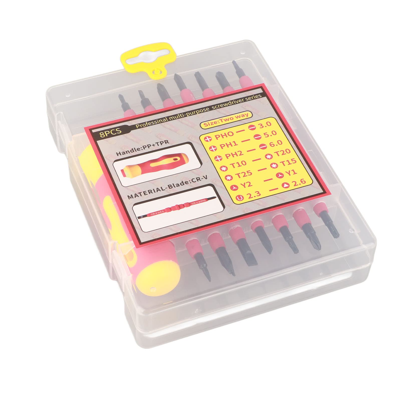 Insulated Screwdriver Set 8pcs Double Ended Insulated Magnetic Screwdriver Kit Cross Screwdriver Set including a Handle (8 in 1) - Image 3