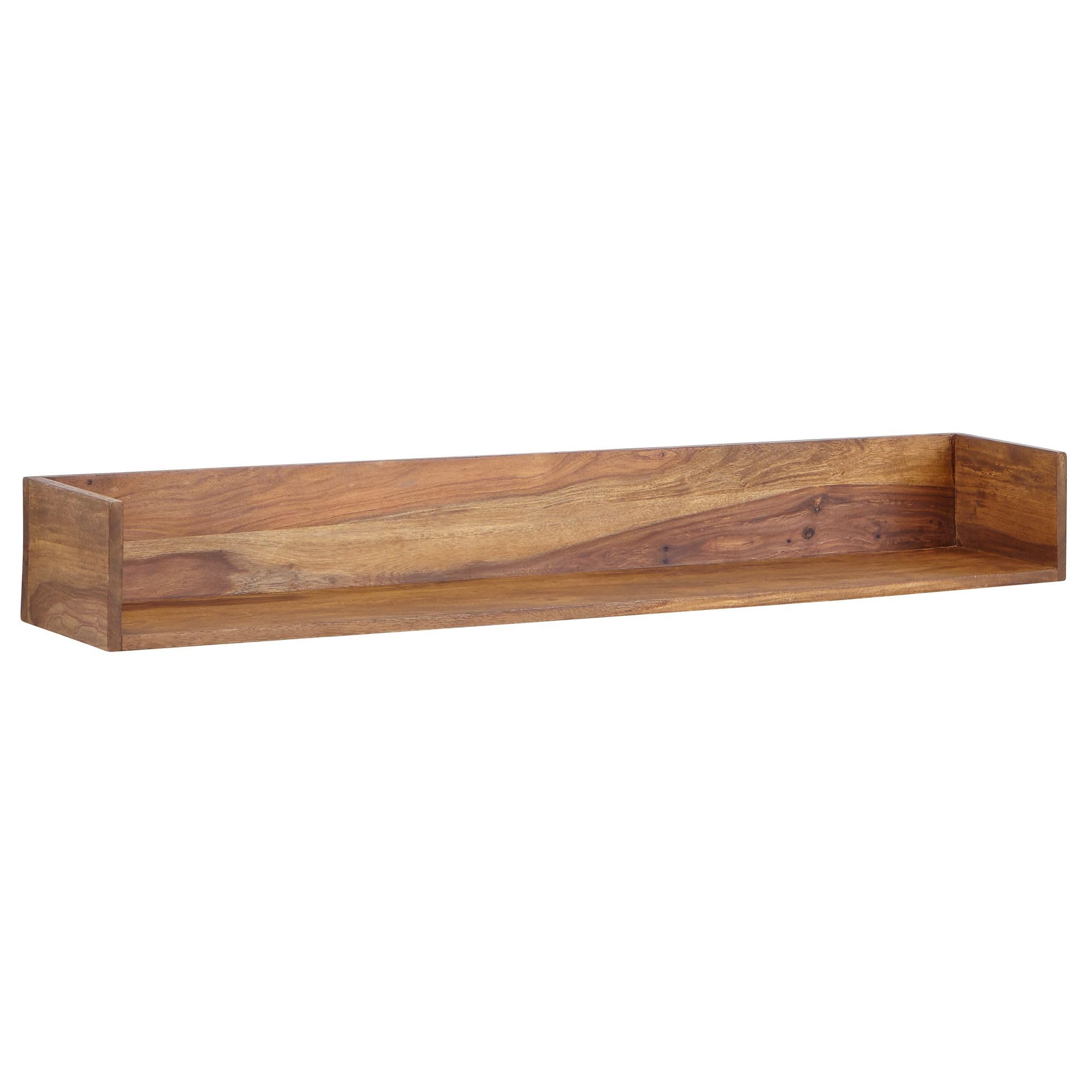 FineBuy Wandregal 120x20x15 cm Sheesham Massivholz