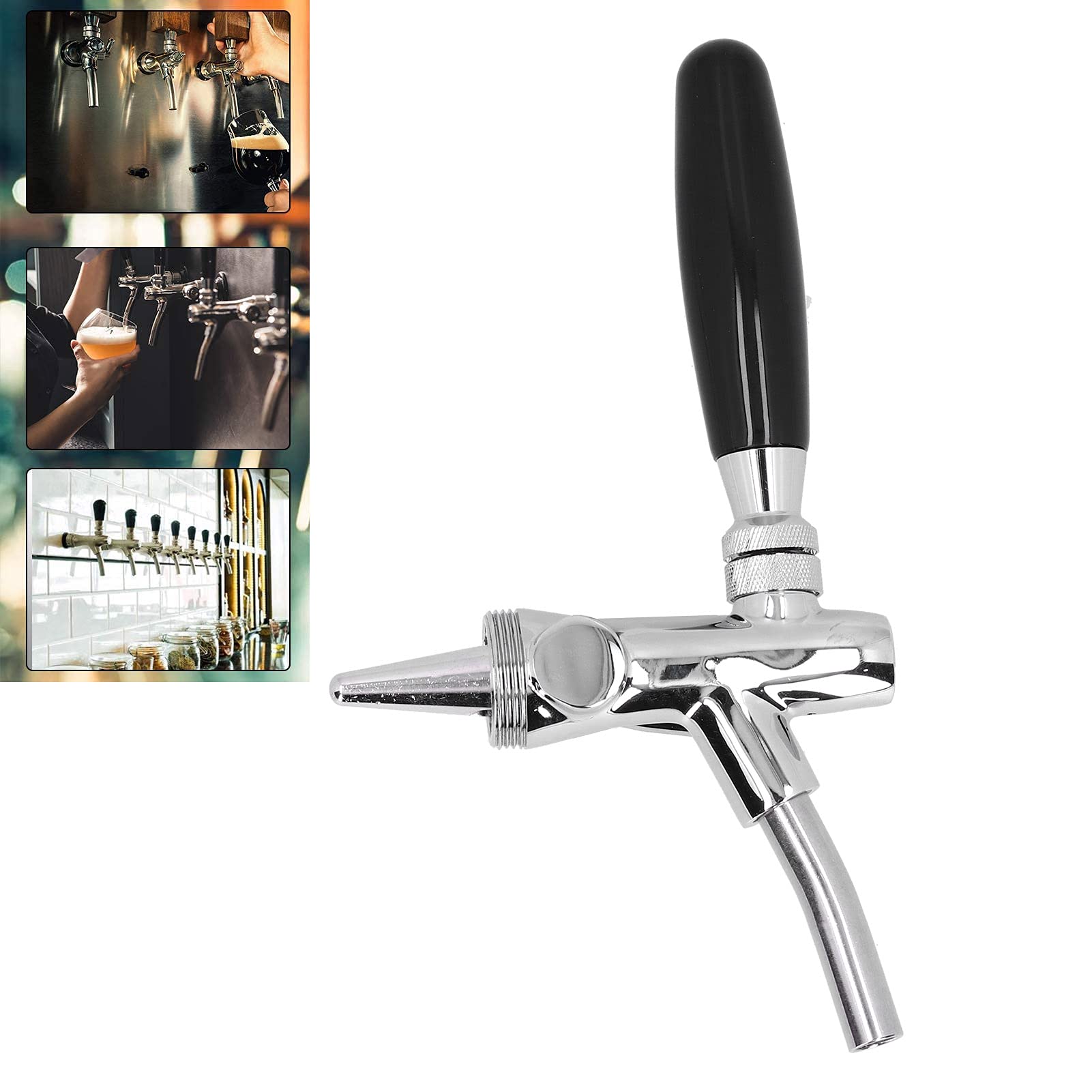 Rubinetto per Birra, 3cm/1,2pollici Rubinetto Regolabile con Manico Lungo in Acciaio Inossidabile Distributore di Bevande per Birra Botte Alla Spina Sostituzione dell'erogatore del Rubinetto per Bar