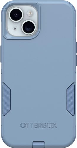 OtterBox Funda para iPhone 15, iPhone 14 y iPhone 13 Commuter Series - CRISP DENIM (azul), delgada y resistente, apta para bolsillo, con protección