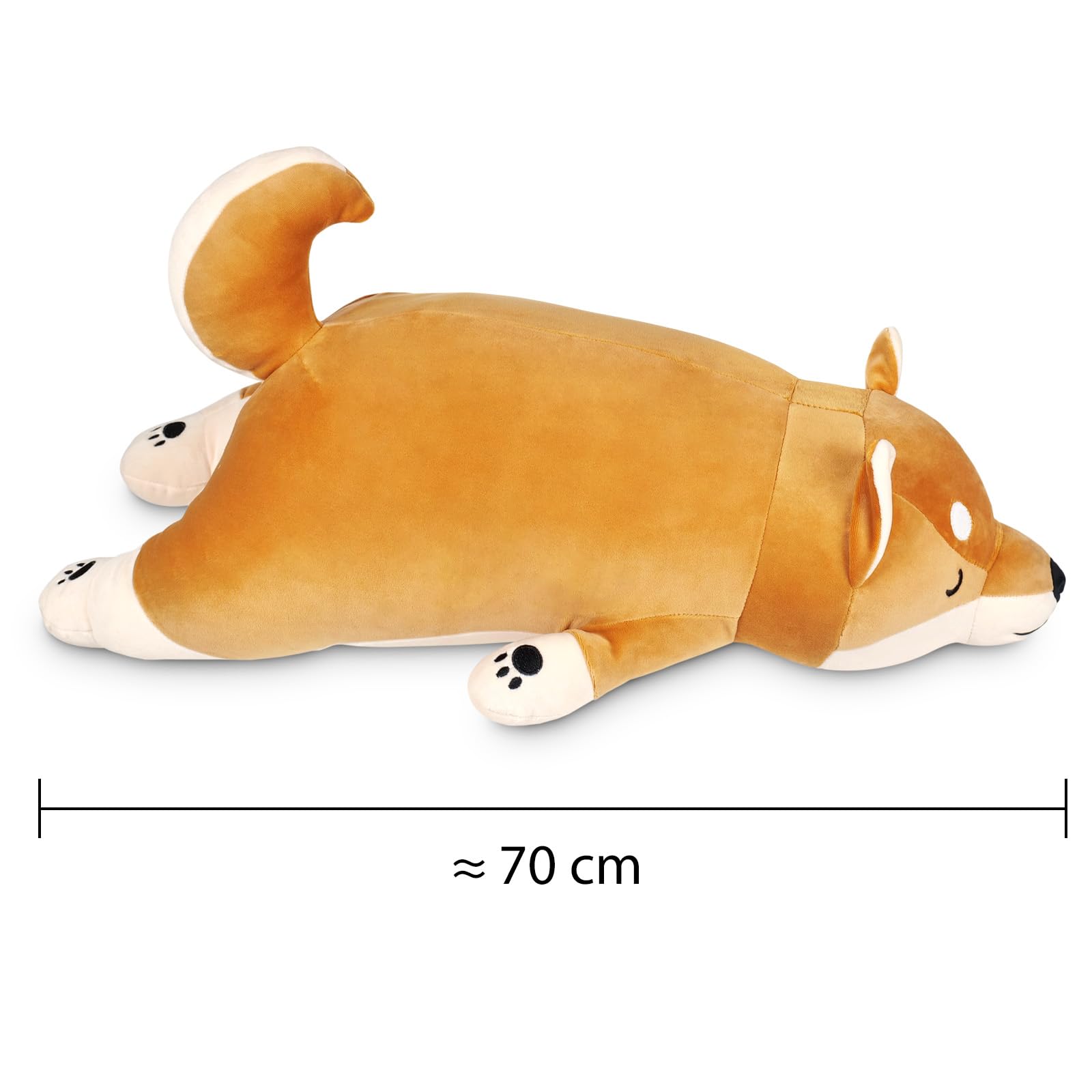 CoolChange Duża poduszka Shiba Inu przytulanka dla psów, przytulanka dla psów, 65 x 25 x 30 cm