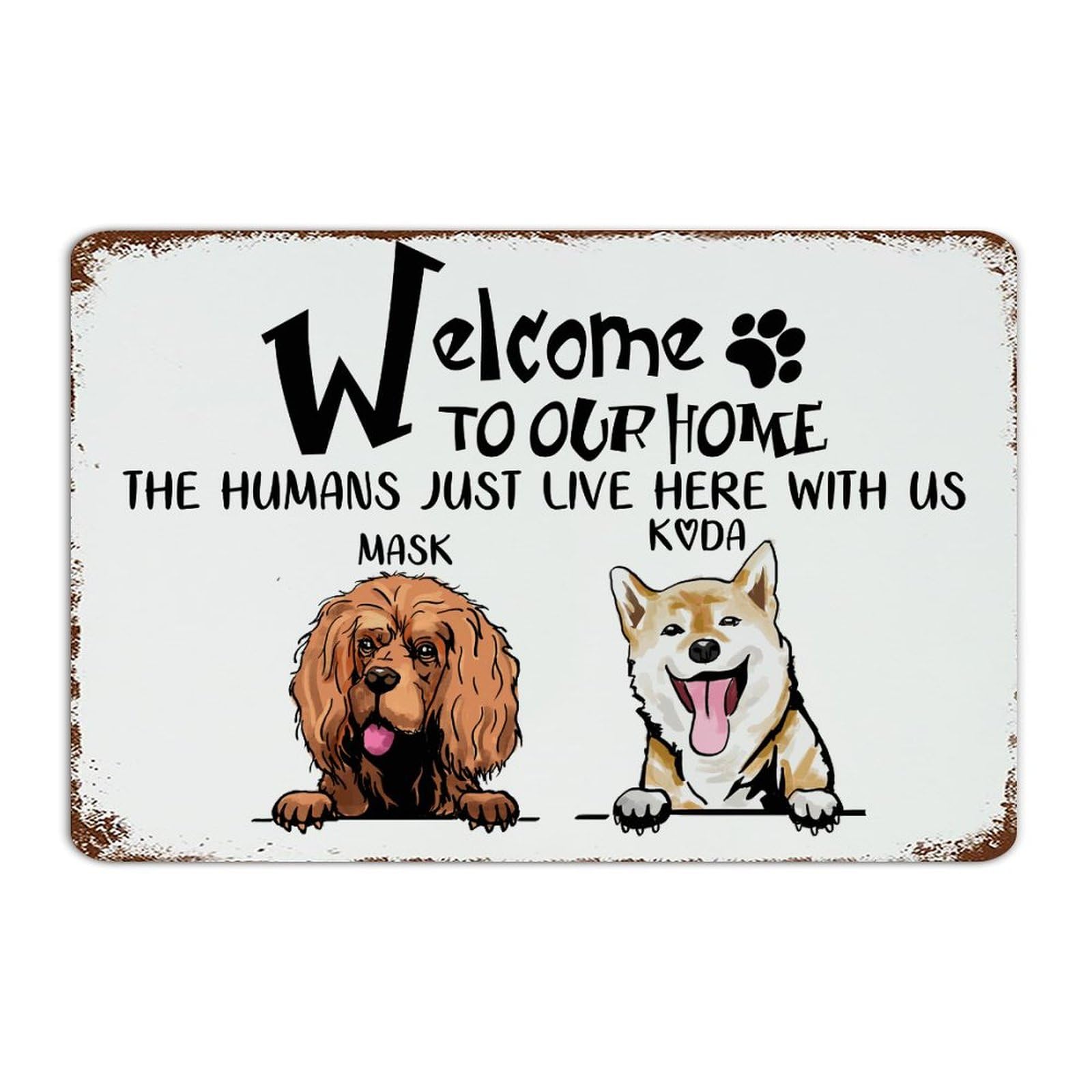 Plaque rétro en métal de décoration murale pour animaux et maison 30x45 cm