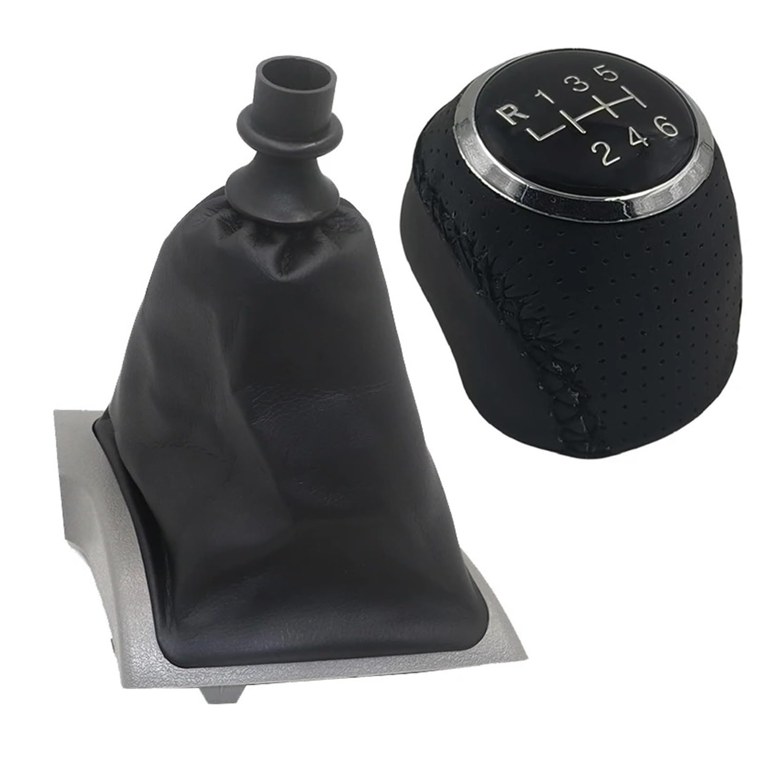 MKGKACVCPT Manual Shifter knob for Fiat Ducato 2002-2014 5/6 Speed Manual Gear Shift Knob Shifter Lever Head Gaiter Boot Case(6 Speed Gray a Set)
