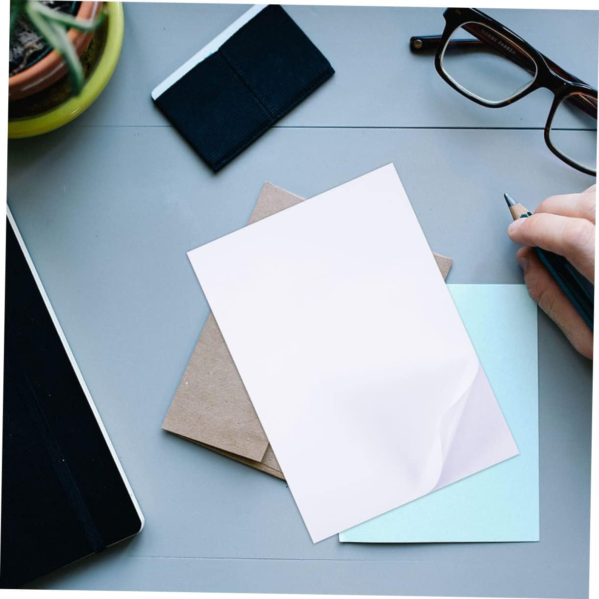 100sheets Writable Blank Label Paper Printer Sticker Paper Adhesive Printing for Logo Sticker Label Making Craft Projects