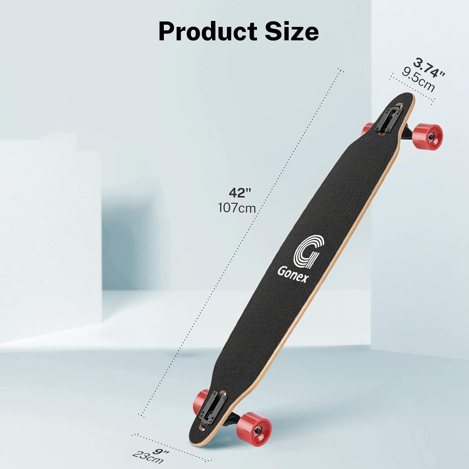 Gonex Longboard Skateboard, 42 Inch Drop Through Long Board Complete 9 Ply Maple Cruiser Carver for Girls Boys Teens Adults Beginners