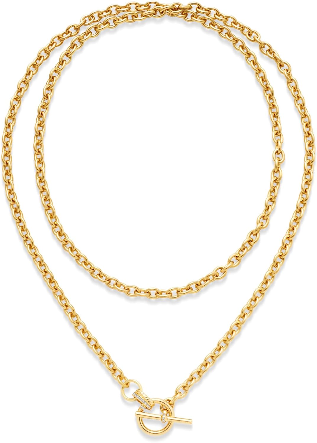 Chunky Gold Necklaces for Women Trendy Long Link Chain Necklace Bold Statement Layered Necklace Jewelry