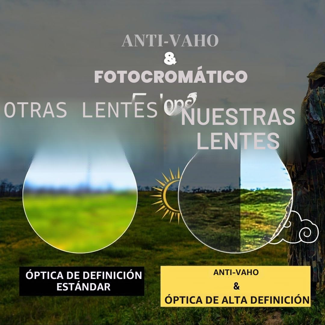 Gafas de seguridad protectoras para disparo, antivaho, fotocromáticas, ANSI Z87.1, resistentes a los arañazos, para caza, tácticas, airsoft