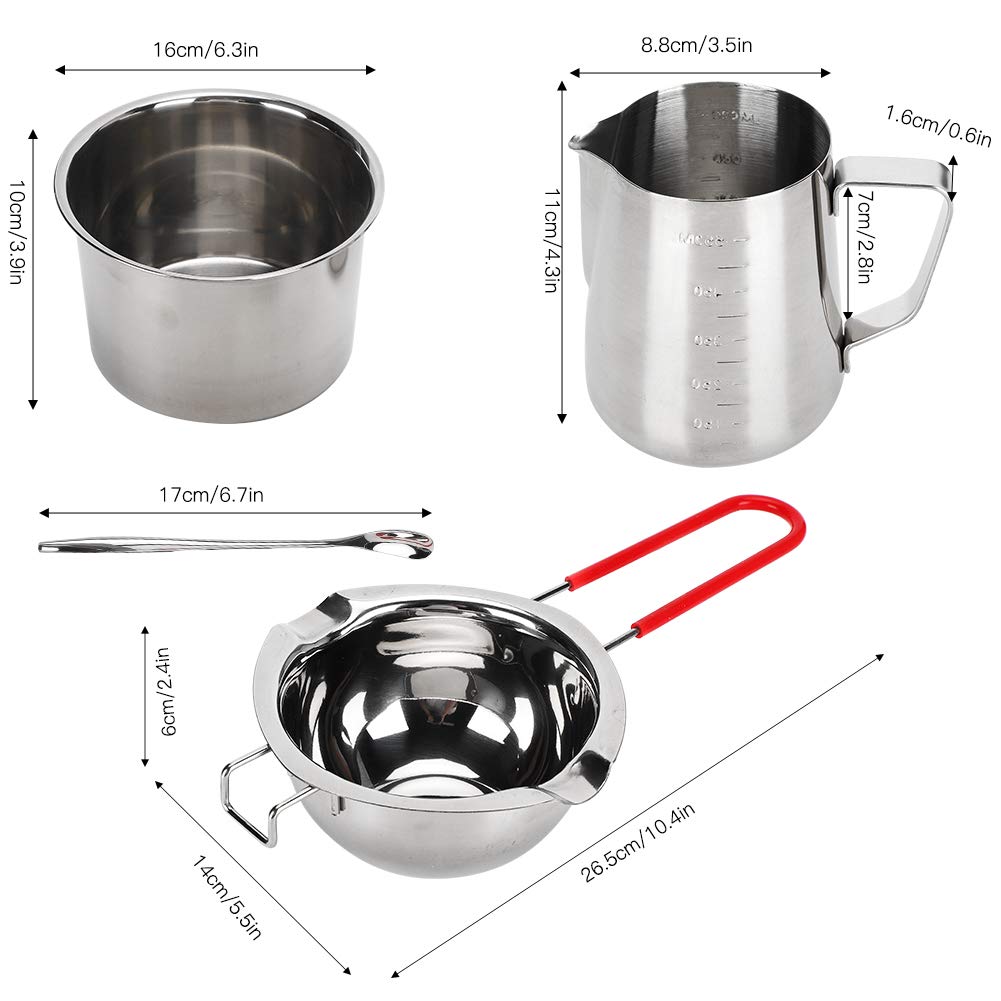 Kit fai da te per la fabbricazione di candele per principianti adulti, pentola a doppia caldaia in acciaio inossidabile per fondere cioccolato/caramelle/candela