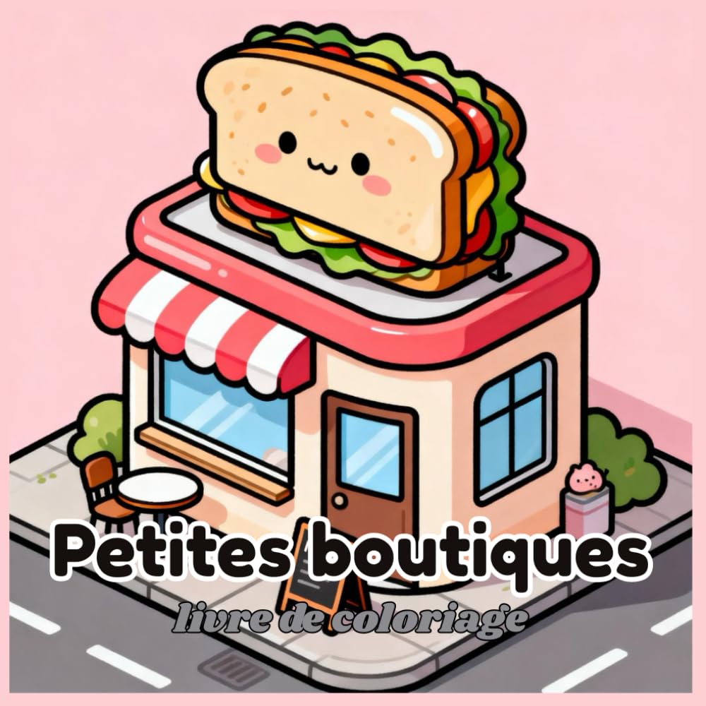 Petites boutiques Livre de coloriage: Scènes de petites boutiques à colorier pour détente et créativité