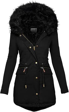 Manteau Femme Hiver Long – Parka épais Avec Capuche, Coupe-vent, Doublure Douce, Pour Automne Et Hiver