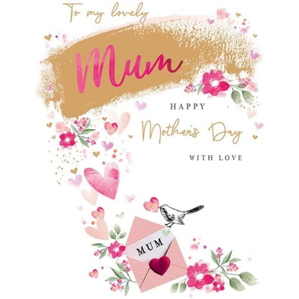 Piccadilly Greetings Mother's Day Card, To my Lovely Mum on Envelope - 8 x 6 inches