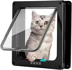 Porta Portinha de Passagem Pet Gatos Cães Preto 25x23,5cm