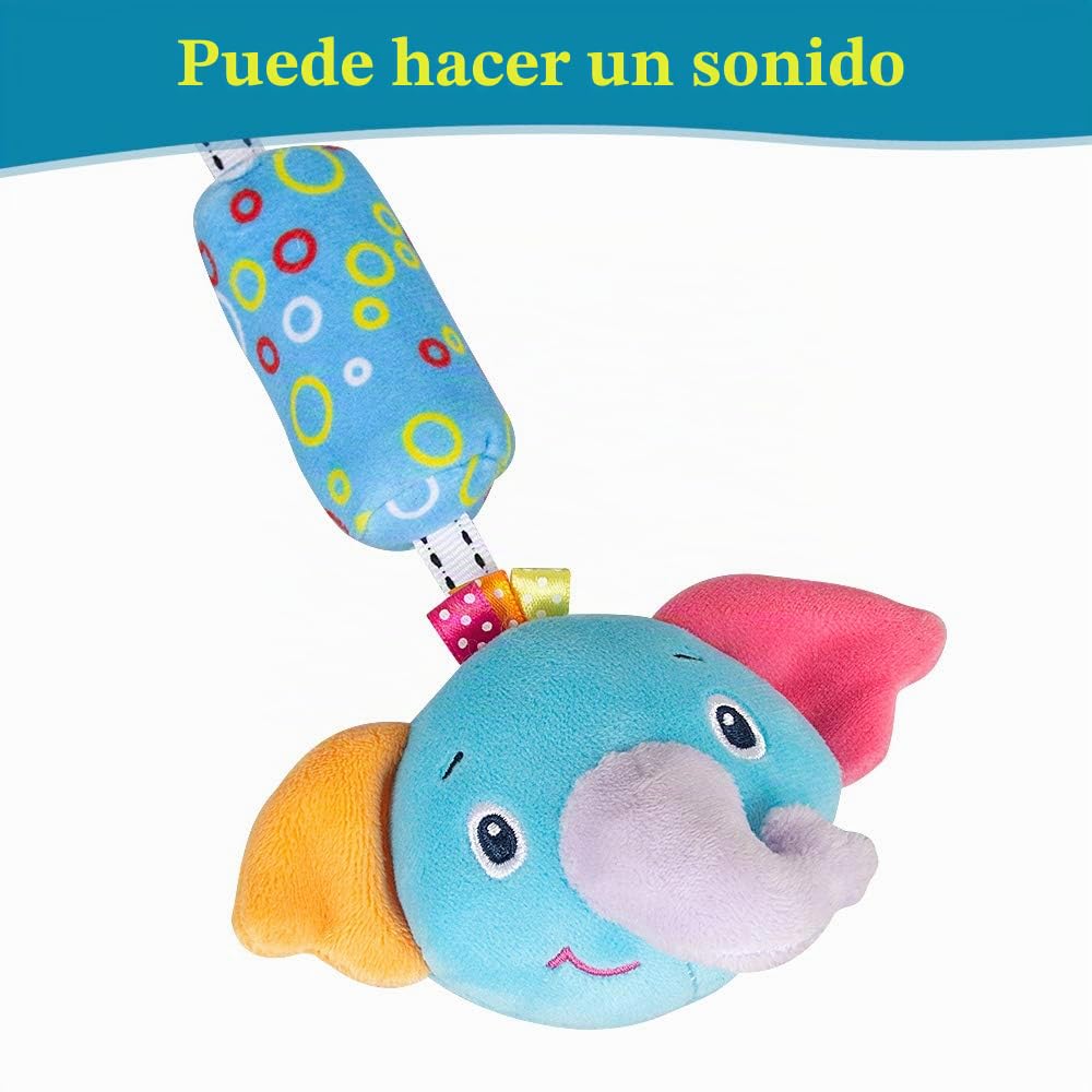 caterbee Juguetes móviles para Cuna de bebé, Juguetes para Cochecito de niño pequeño, Barra de Juguetes para saltarín (Elephant)