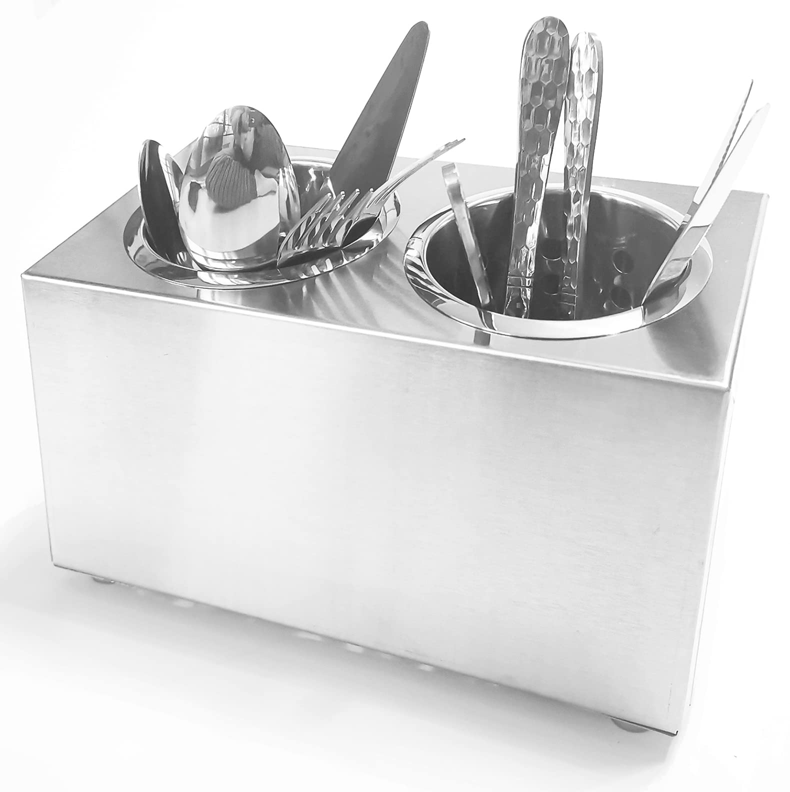 Organizador de cubiertos de acero inoxidable para cubiertos de acero inoxidable con 2 agujeros