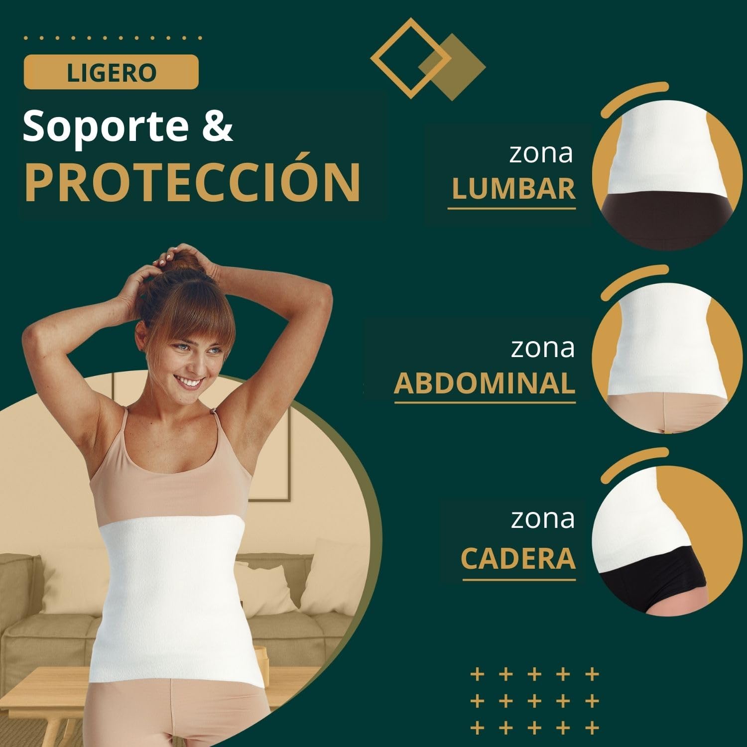Easy8 – S Faja Lumbar Hombre Mujer Trabajo de Algodon y Lana, Faja Abdominal, Cinturón Lumbar, Térmica, Dolor Espalda, Postoperatoria, Postquirurgica, Ortopedica, Pancera