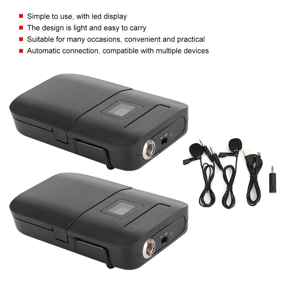 Amplificateur de Voix Portable avec Microphone Cravate sans Fil, Haut-Parleur USB Multifonction Flexible, Écran LED, Connexion Automatique, Mains Libres pour Réunion