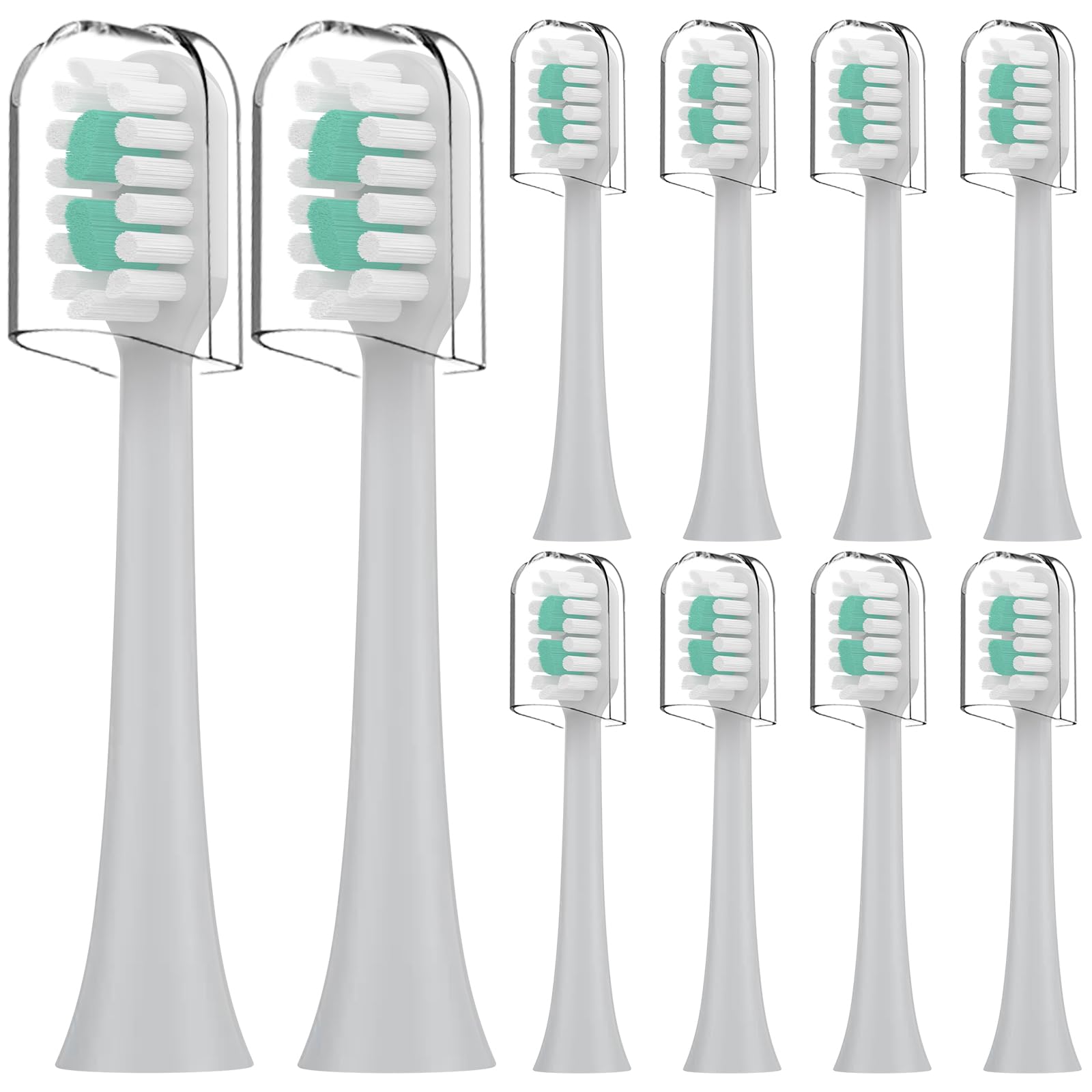 Compatible with AquaSonic Icon Electric Toothbrush Replacement Toothbrush Heads,for AquaSonic Icon Electric Toothbrush,with Dust Cover,10 Pack (Stone,