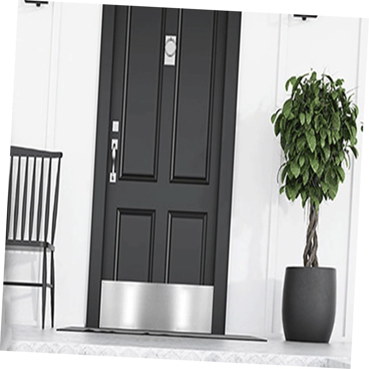 HOMSFOU 1 Juego Protector De Panel De Puerta Placa De La Puerta Tablero De Puerta Barrido De Puerta Metálica Placa De Empuje De La Puerta Portero Acero Inoxidable Placa De Refuerzo