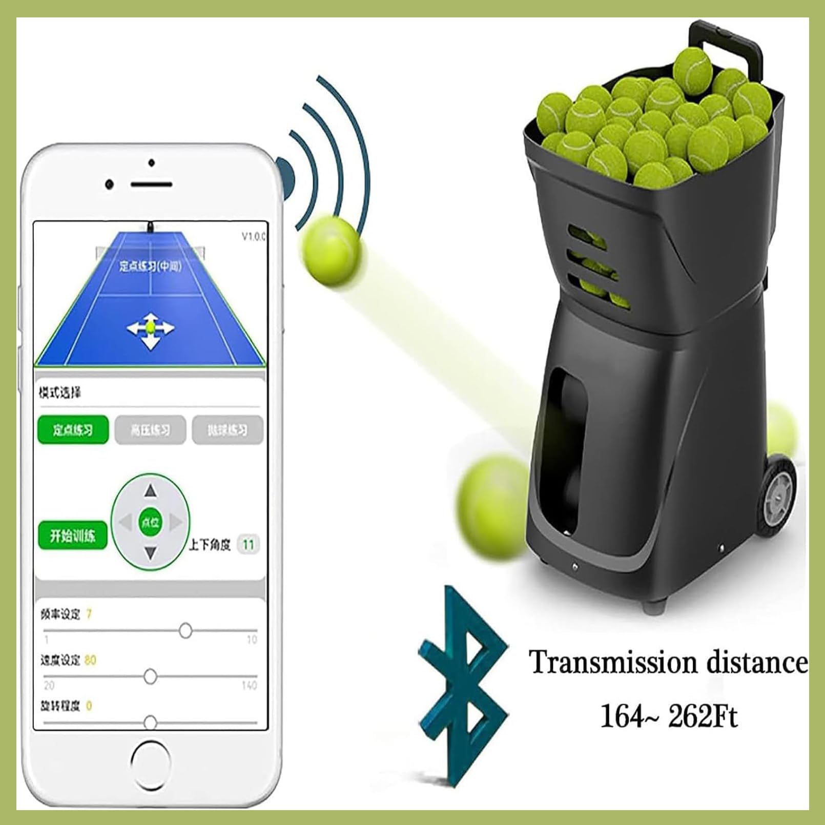 Macchina lanciapalle da Tennis, capacità di Oltre 100 Palline, Batteria da 4-6 Ore con Alimentazione Esterna, Telecomando Intelligente, Perfetta per Principianti e Giocatori intermedi,Red