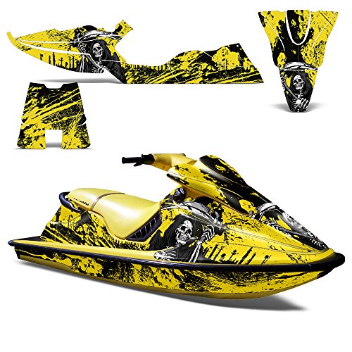 Wholesale Decals Jet Ski Graphics kit Sticker Decal Compatible with Sea-Doo XP 1994-1996 - Reaper V2 Yellow