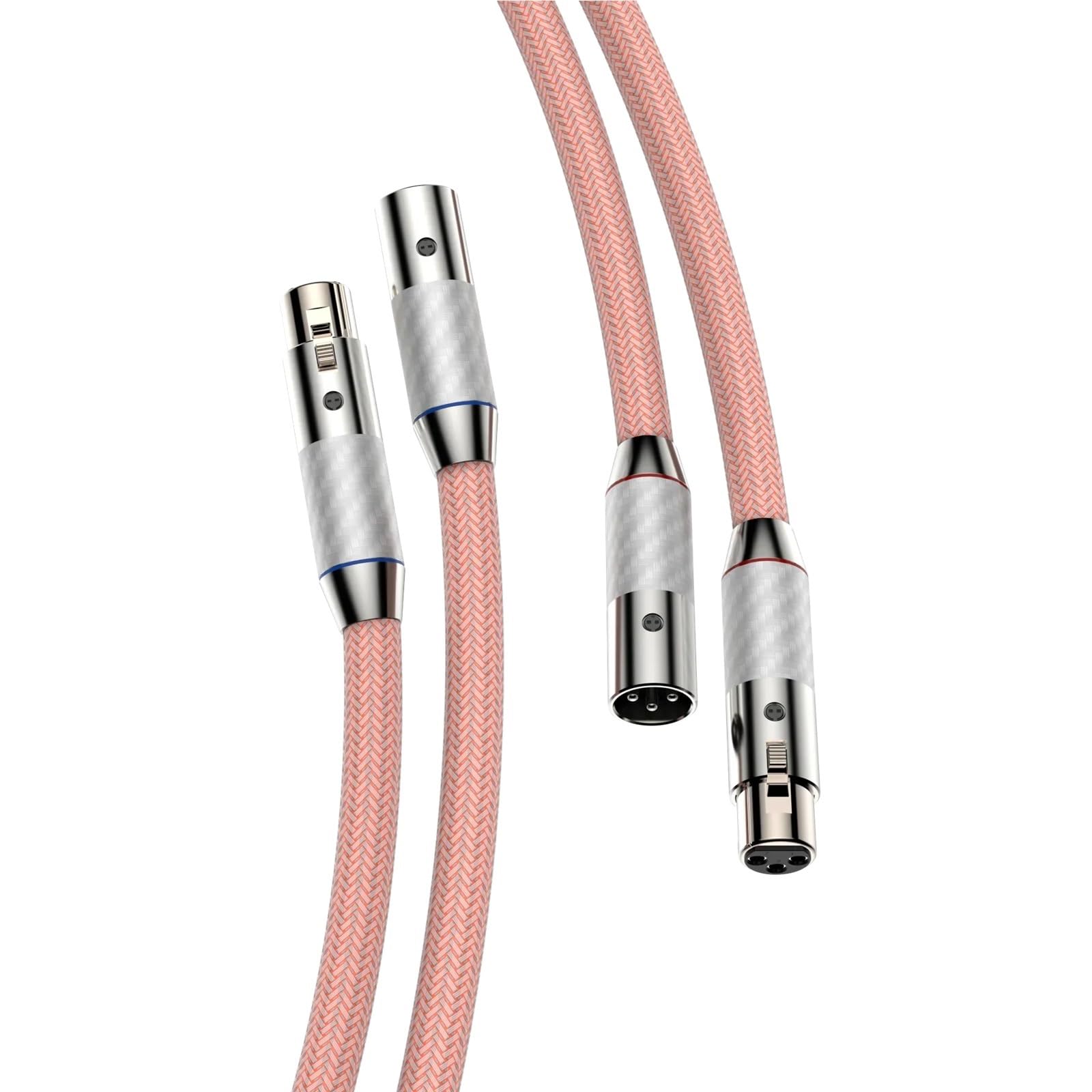 Cavo audio A88 in argento puro, cavo di interconnessione bilanciato XLR a 3 pin, cavo 2XLR maschio-femmina for amplificatore DAC DVD CD(1.5m)
