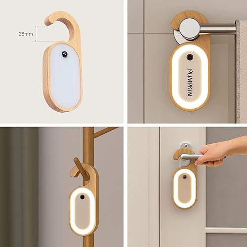Miniatura 6 de Luz nocturna colgante a pilas con gancho sensor de movimiento, luz de inodoro, mini luces LED inalámbricas portátiles para armario, lámpara